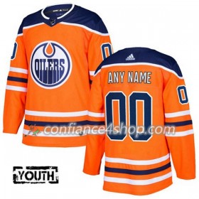 Adidas Maillot de Hockey Edmonton Oilers Personnaliser 2017-2018 Orange Authentic - Enfant